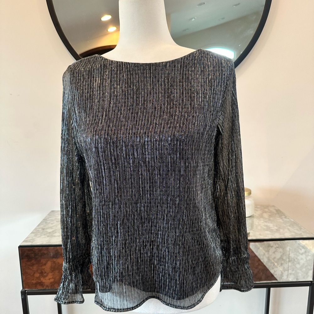 Banana Republic Black/Blue Metallic Women's Top